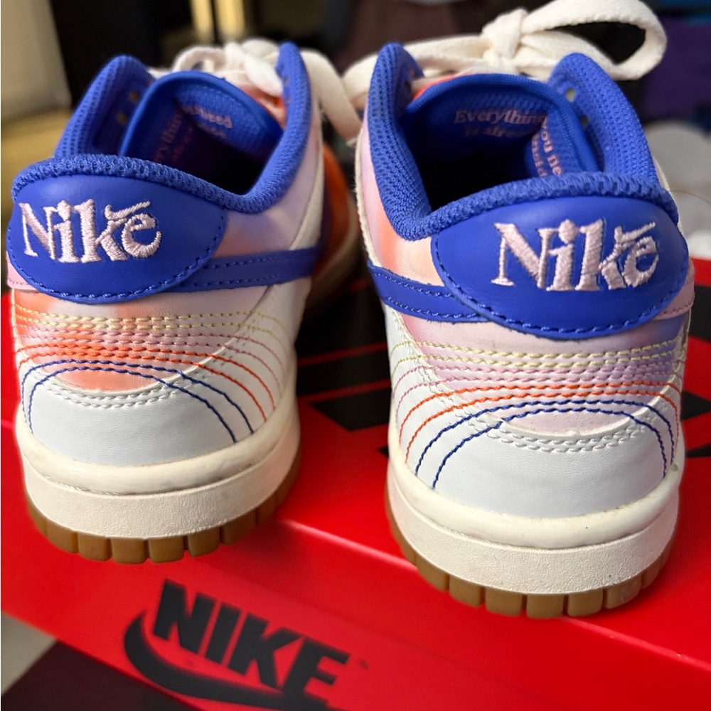 Nike Kids Orange and Pink Sneakers with White Accents - Picture 5 of 6